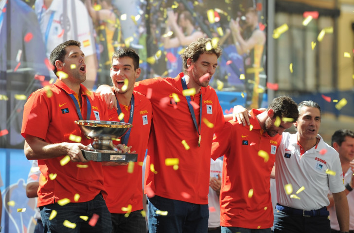Spain celebrate their 2015 EuroBasket win in Madrid after beating Lithuania in the final ©Getty Images