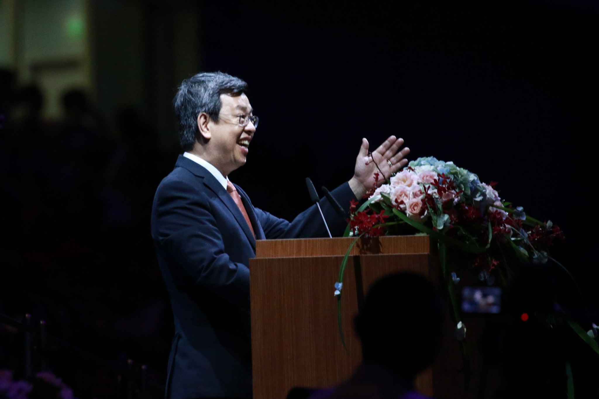 Taiwan vice-president Chen Chien-jen thanked athletes and spectators ©Taipei 2017