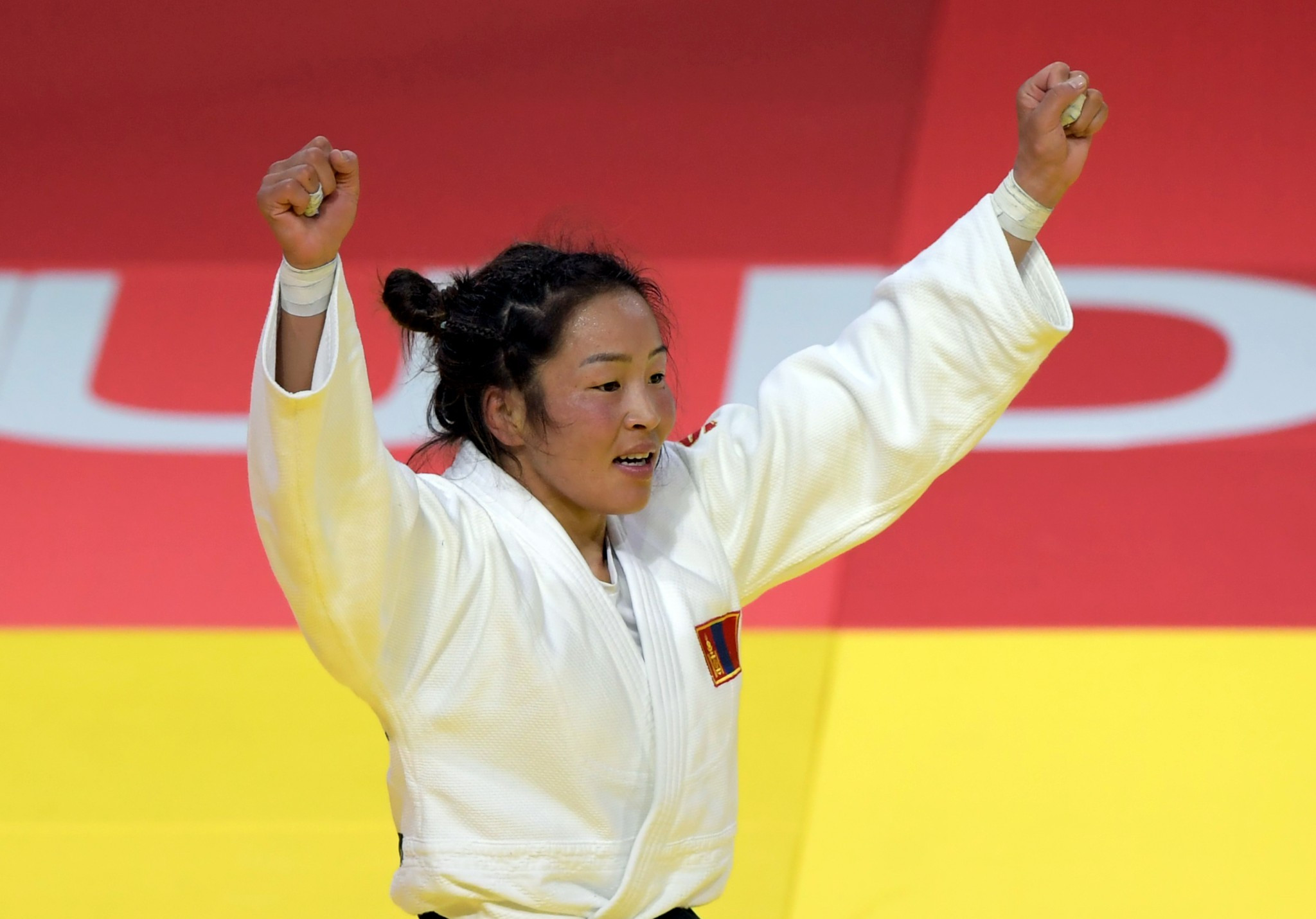 Olympic silver medallist Sumiya Dorjsuren of Mongolia won the under 57kg title on day three ©Getty Images
