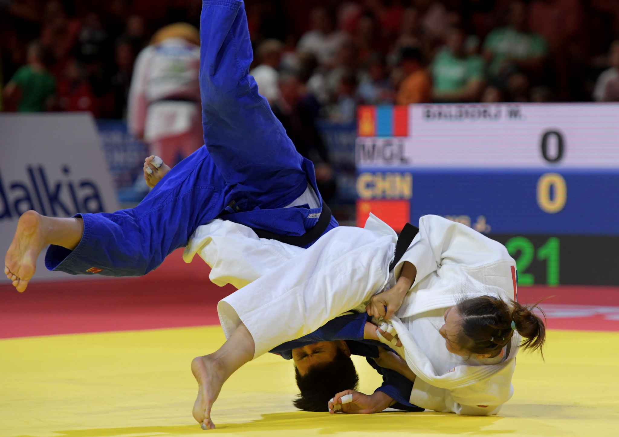 Mungunchimeg Baldorj clinched Mongolia's fifth medal of the Championships ©Getty Images