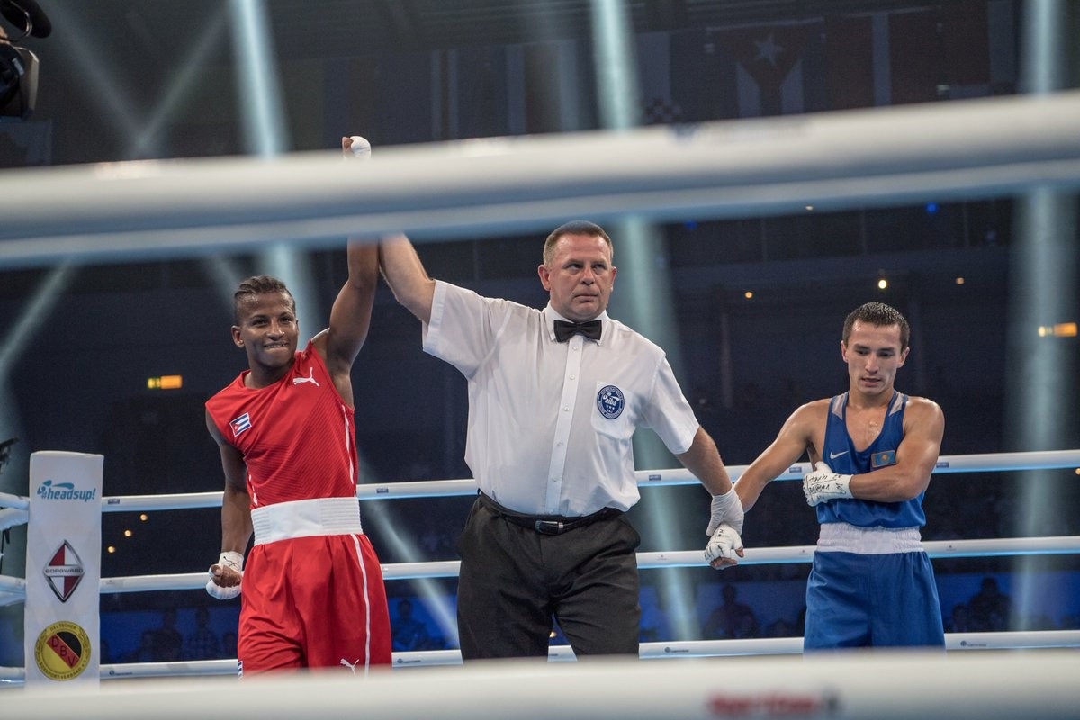 Joahnys Argilagos was one of three Cuban winners on day six of the 2017 AIBA World Championships, continuing the defence of his light flyweight crown with a unanimous points win over Kazakhstan’s Zhomart Yerzhan in the semi-finals ©AIBA