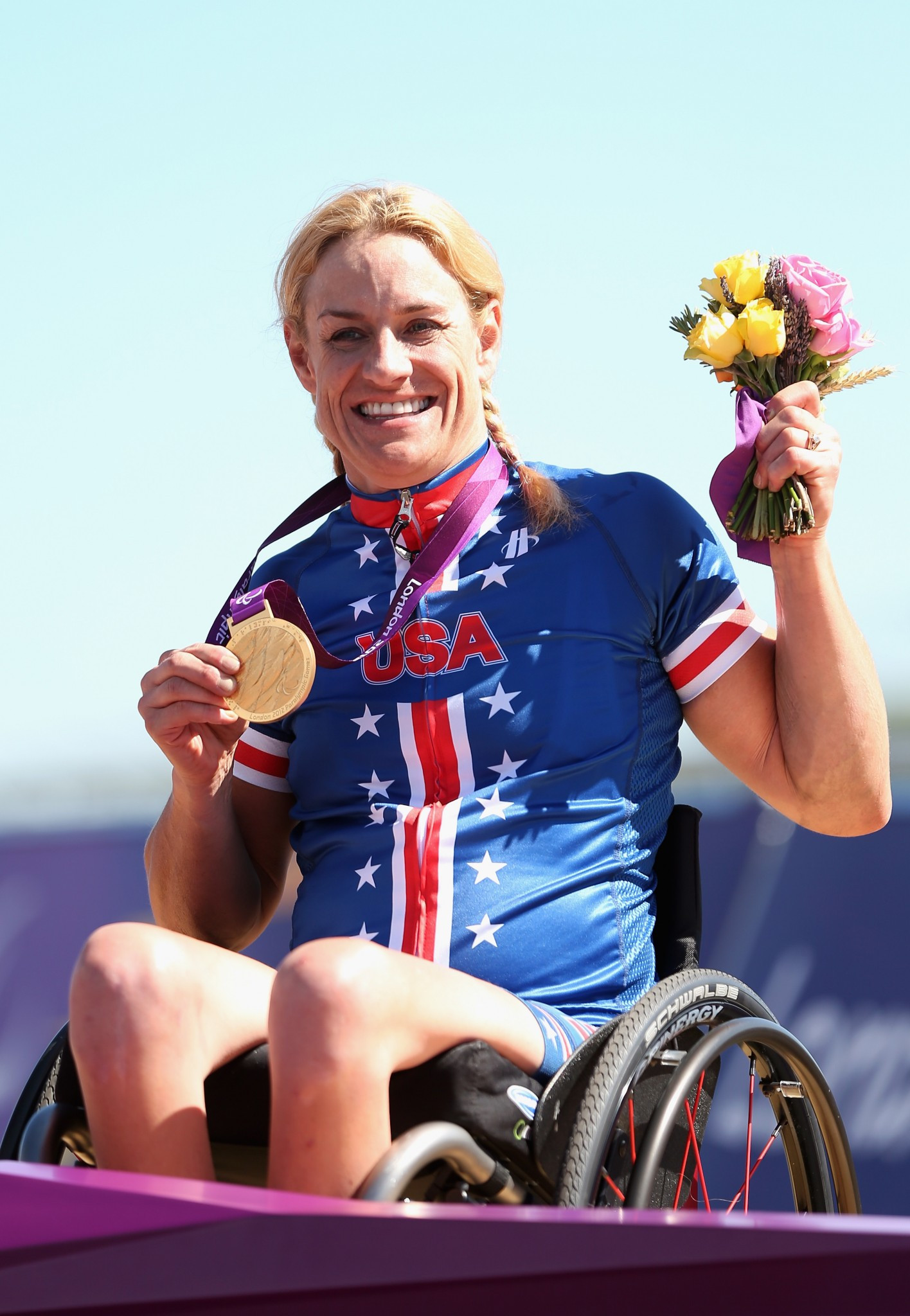 Marianna Davis won three road cycling gold medals at the London 2012 Paralympic Games ©Getty Images