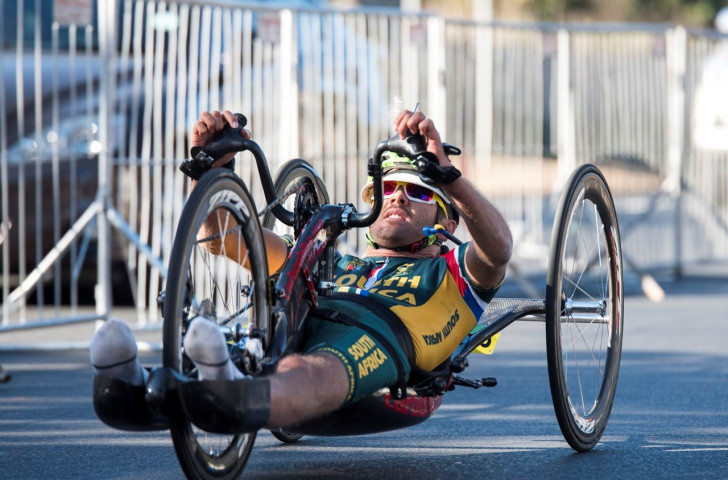 Nicolas Pieter du Preez was a popular home winner in the MH1 race at the UCI World Para-cycling Road World Championships in Pietermaritzburg ©World Cycling