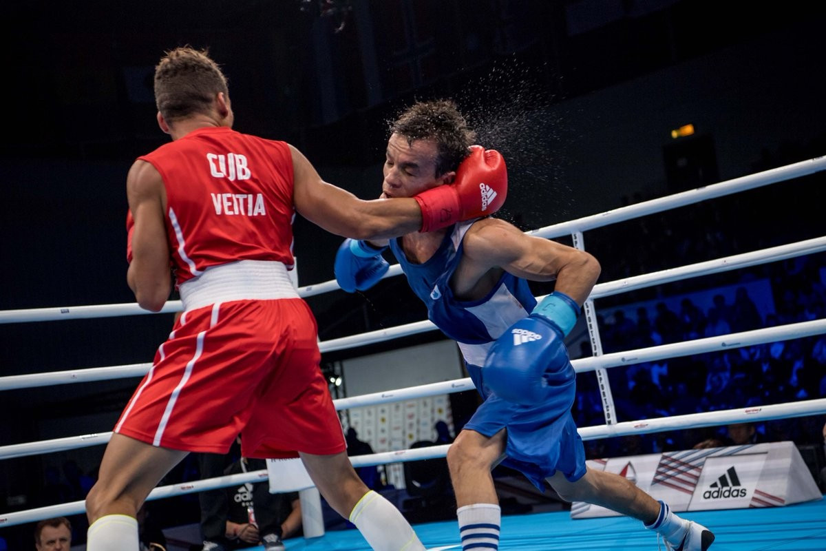 Flyweight Yosbany Veitia secured Cuba's second gold medal of the night with victory over Uzbekistan's Jasurbek Latipov ©AIBA

