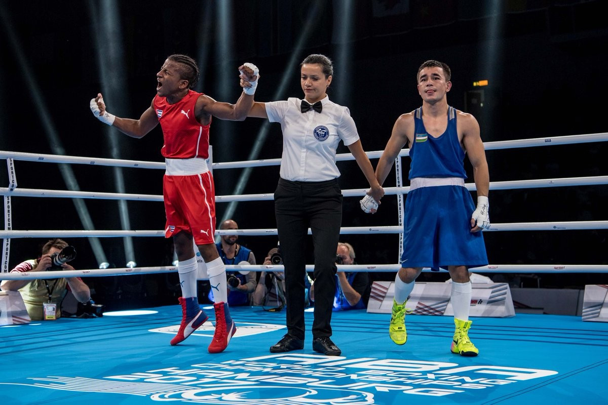 Joahnys Argilagos was the first of five Cubans to win a gold medal on the last day of action at the 2017 AIBA World Championships, beating Olympic champion Hasanboy Dusmatov of Uzbekistan in the light flyweight final ©AIBA