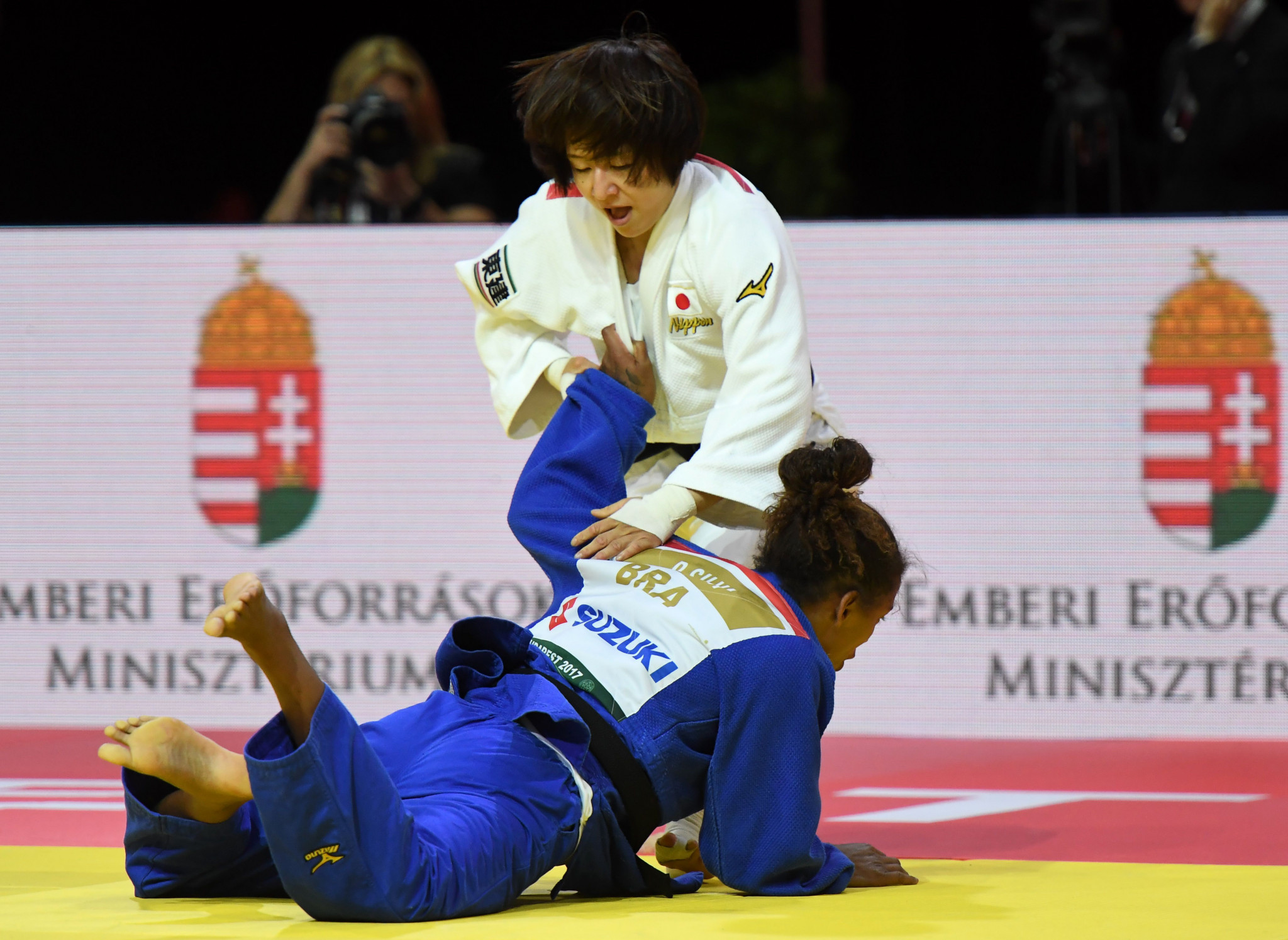 Tsukasa Yoshida got Japan off to the perfect start when she claimed an ippon win over Olympic champion Rafaela Silva ©Getty Images