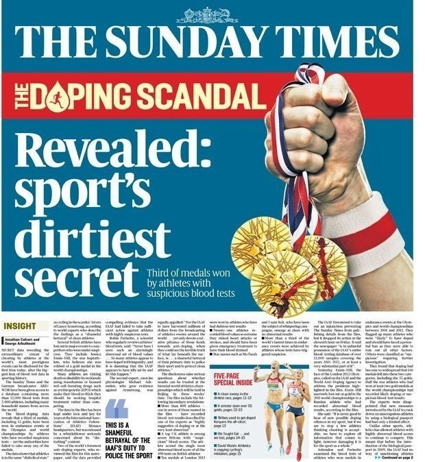 Sebastian Coe claimed he was angry when The Sunday Times published details of alleged blood doping in athletics which implicated clean athletes like Britain's Paula Radcliffe ©The Sunday Times