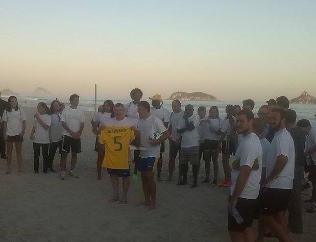 Thomas Bach was awarded a specially named Brazil football shirt during his visit ©ITG