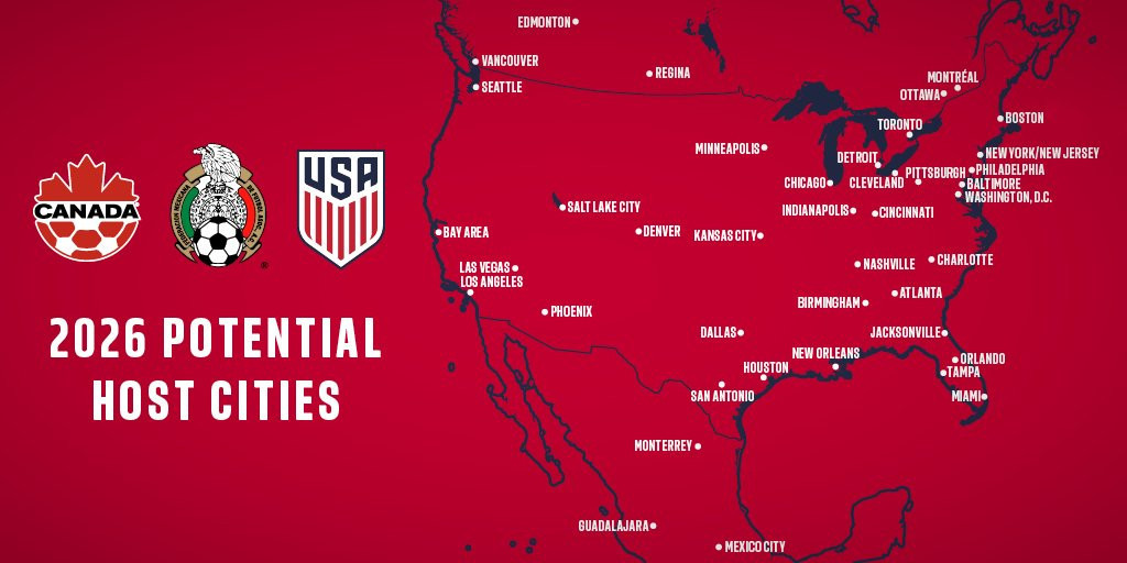 Joint North American 2026 World Cup bid receives 41 formal submissions from cities