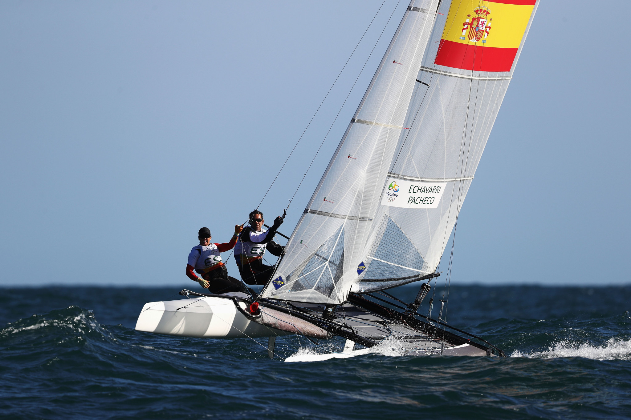 Spain's Fernando Echavarri and Tara Pacheco lie in second place ©Nacra 17