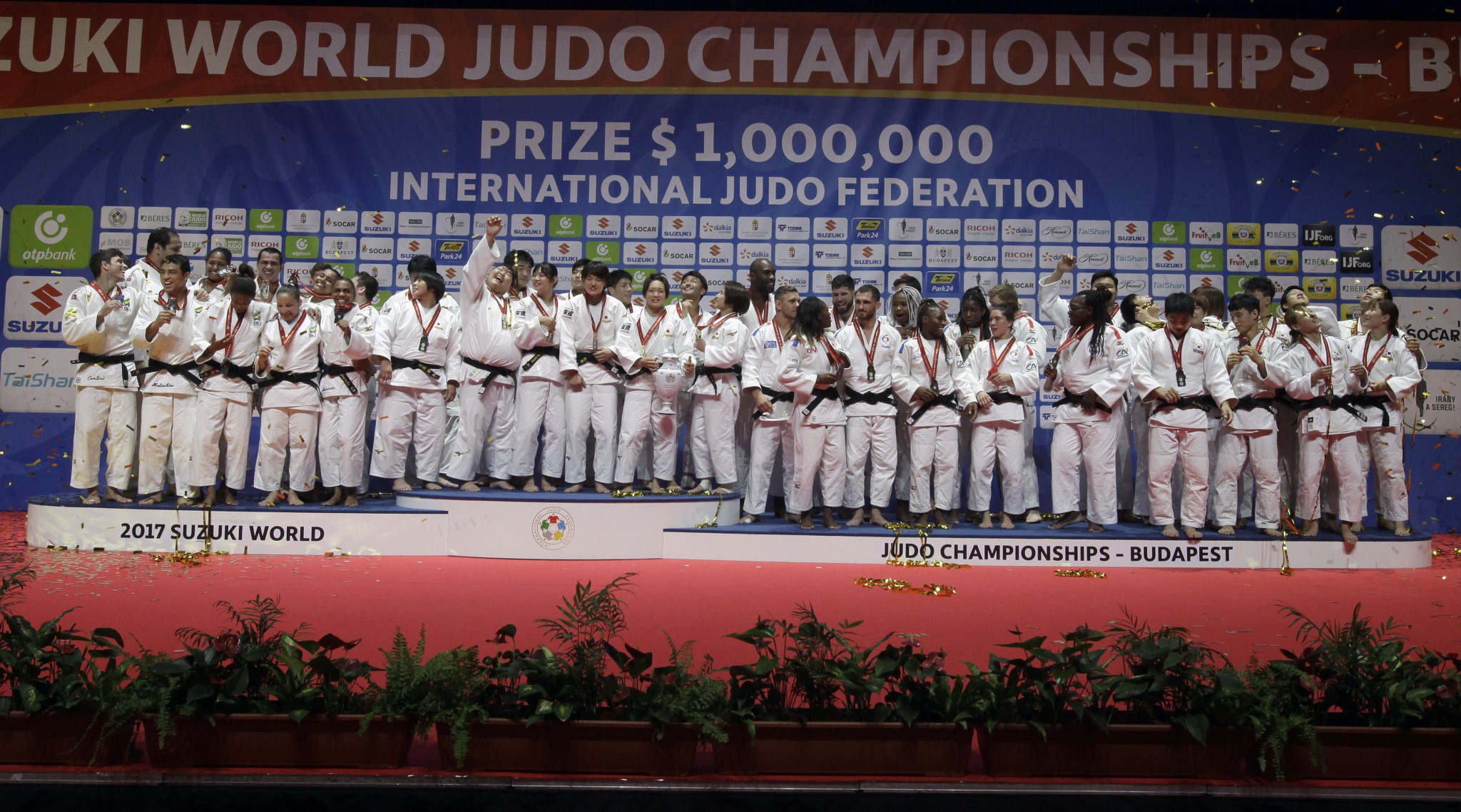 The mixed team judo event made its debut at the senior World Championships in Budapest ©Getty Images