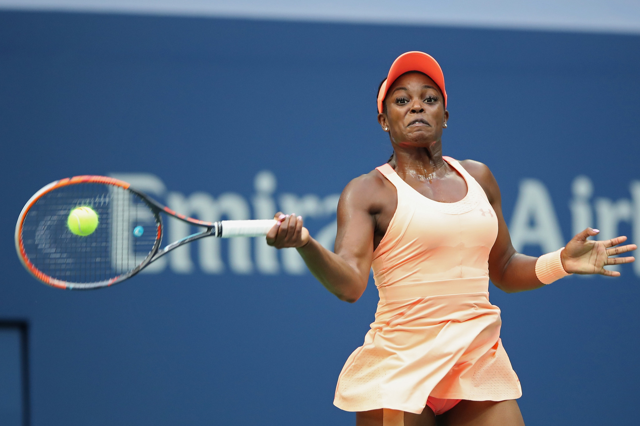 Sloane Stephens, pictured, claimed a 6-3, 6-0 victory over Madison Keys in an all-American final ©Getty Images