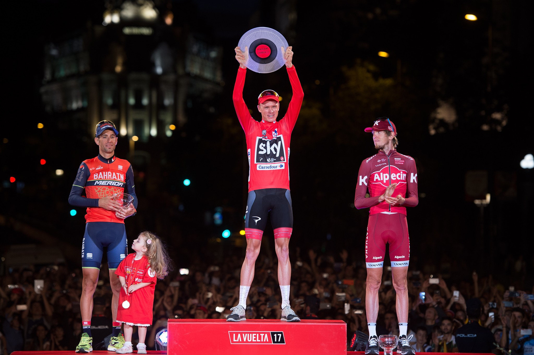 Froome seals Vuelta and Tour de France double as Trentin wins final stage in Madrid