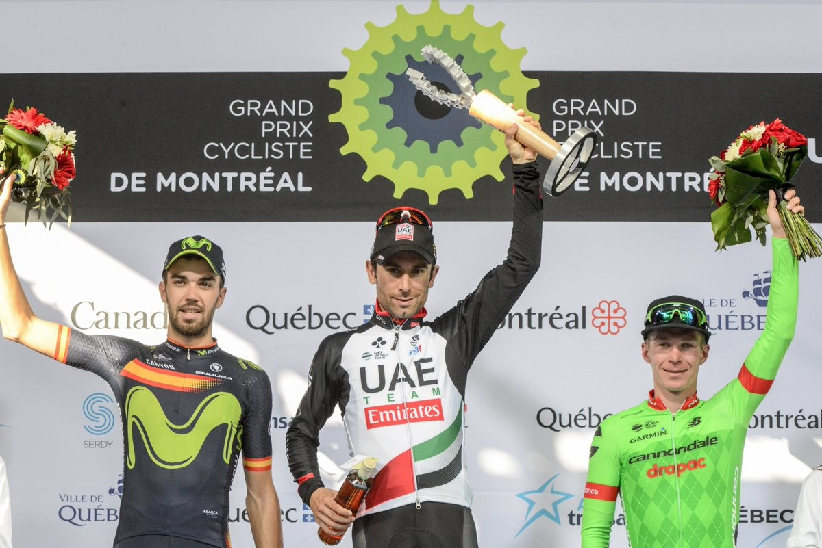 Diego Ulissi secured victory at the Grand Prix Cycliste de Montréal ©Twitter/GPCQM