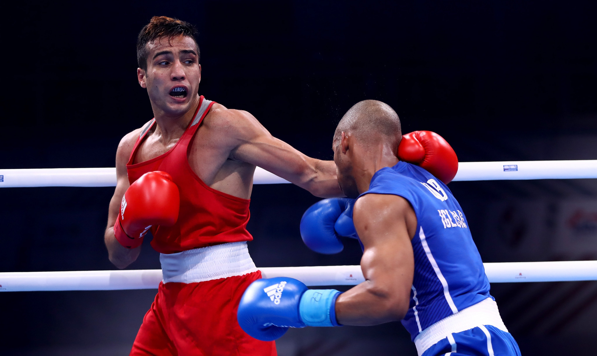 Shakhram Giyasov, left, has been named as the bext boxer of the AIBA World Championships ©Getty Images