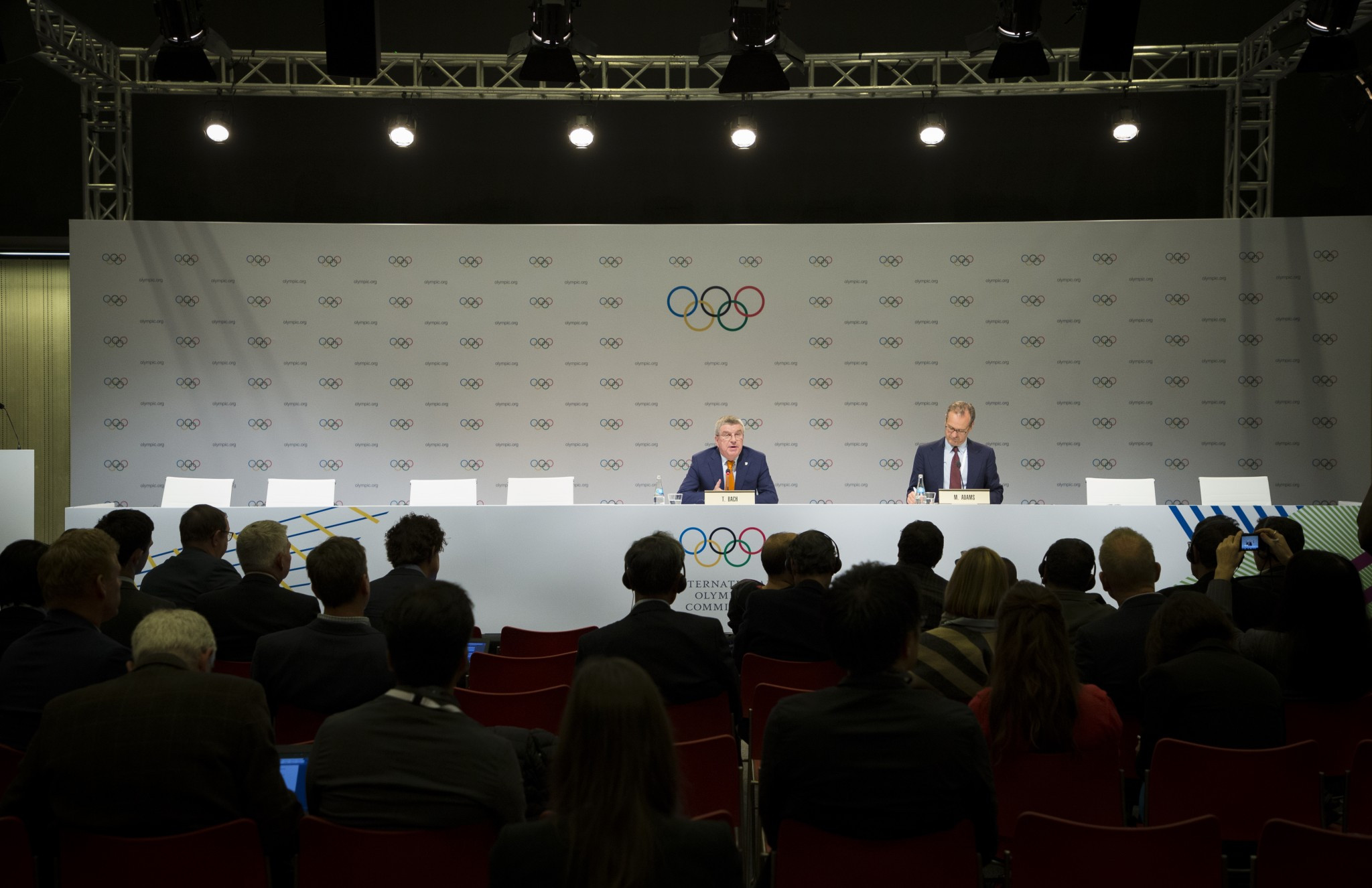 Thomas Bach also fielded questions on Russian doping, North Korea and Peru ©IOC