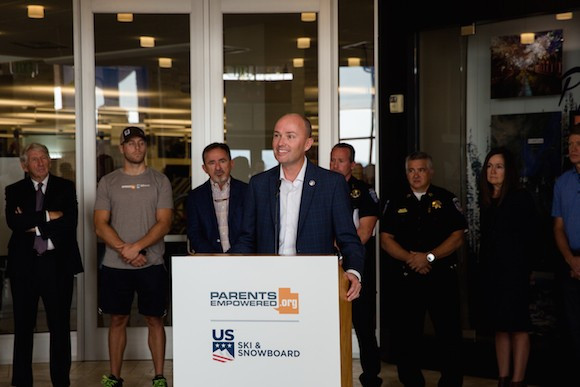 Utah's Lieutenant Governor Spencer Cox was in attendance as the deal was announced ©USSA