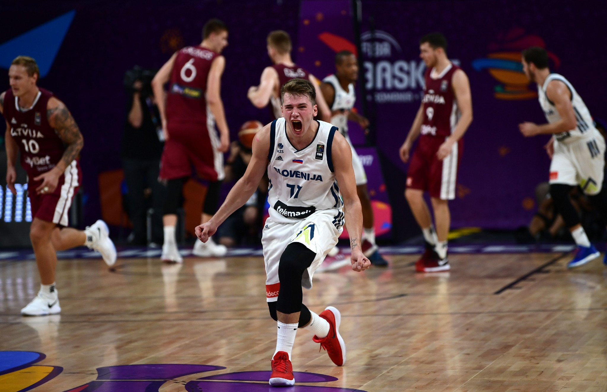Slovenia survived a late comeback to beat Latvia ©Getty Images