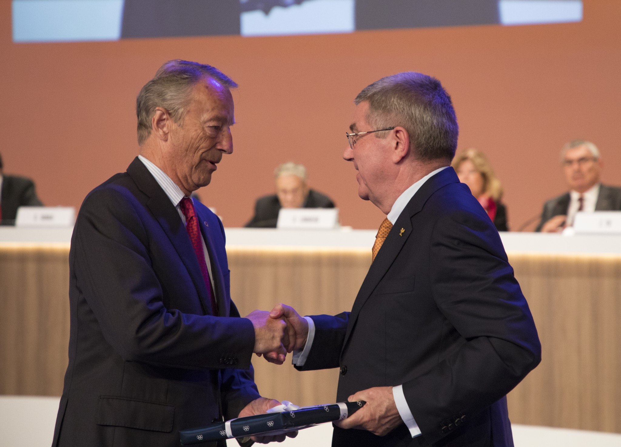 Norway's Gerhard Heiberg was made an honorary member of the IOC after stepping down following 23 years ©IOC
