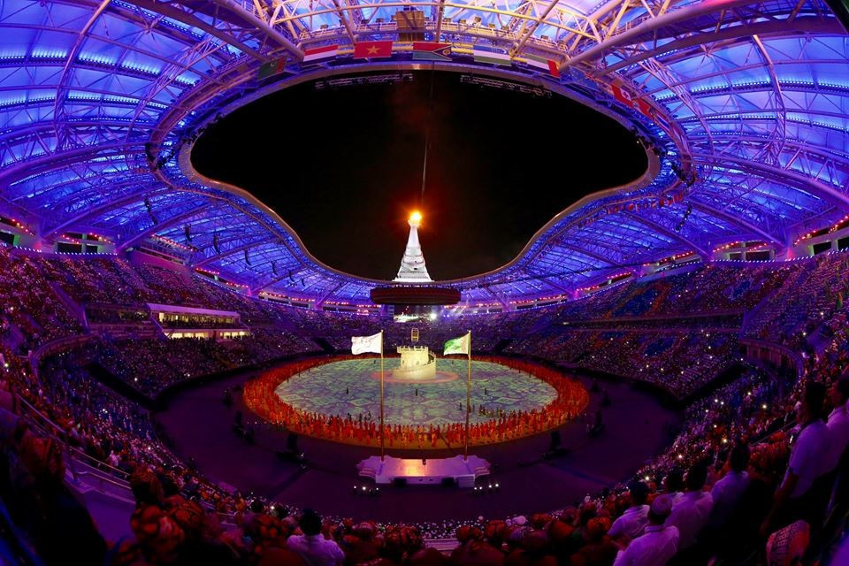The Asian Indoor and Martial Arts Games were opened in front of a crowd of 45,000 people yesterday ©Ashgabat 2017