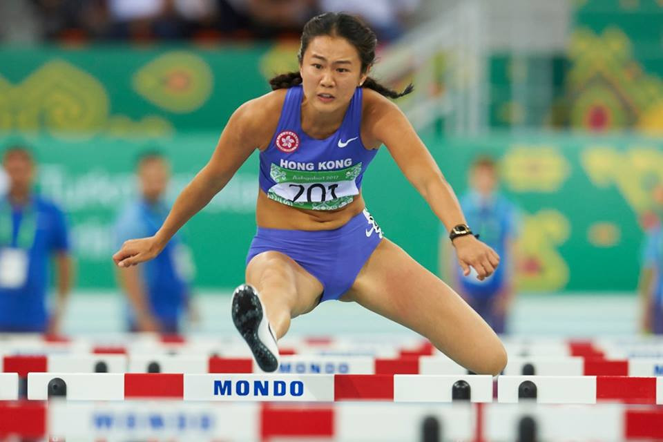 Lui Lai Yiu of Hong Kong competes in the 60m hurdles ©Ashgabat 2017