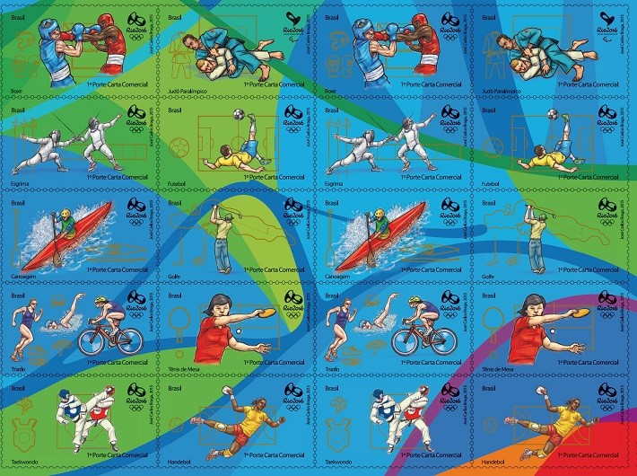 A new collection of stamps representing nine Olympic and 10 Paralympic sports has been released as part of the one-year-to-go celebrations ©Rio 2016