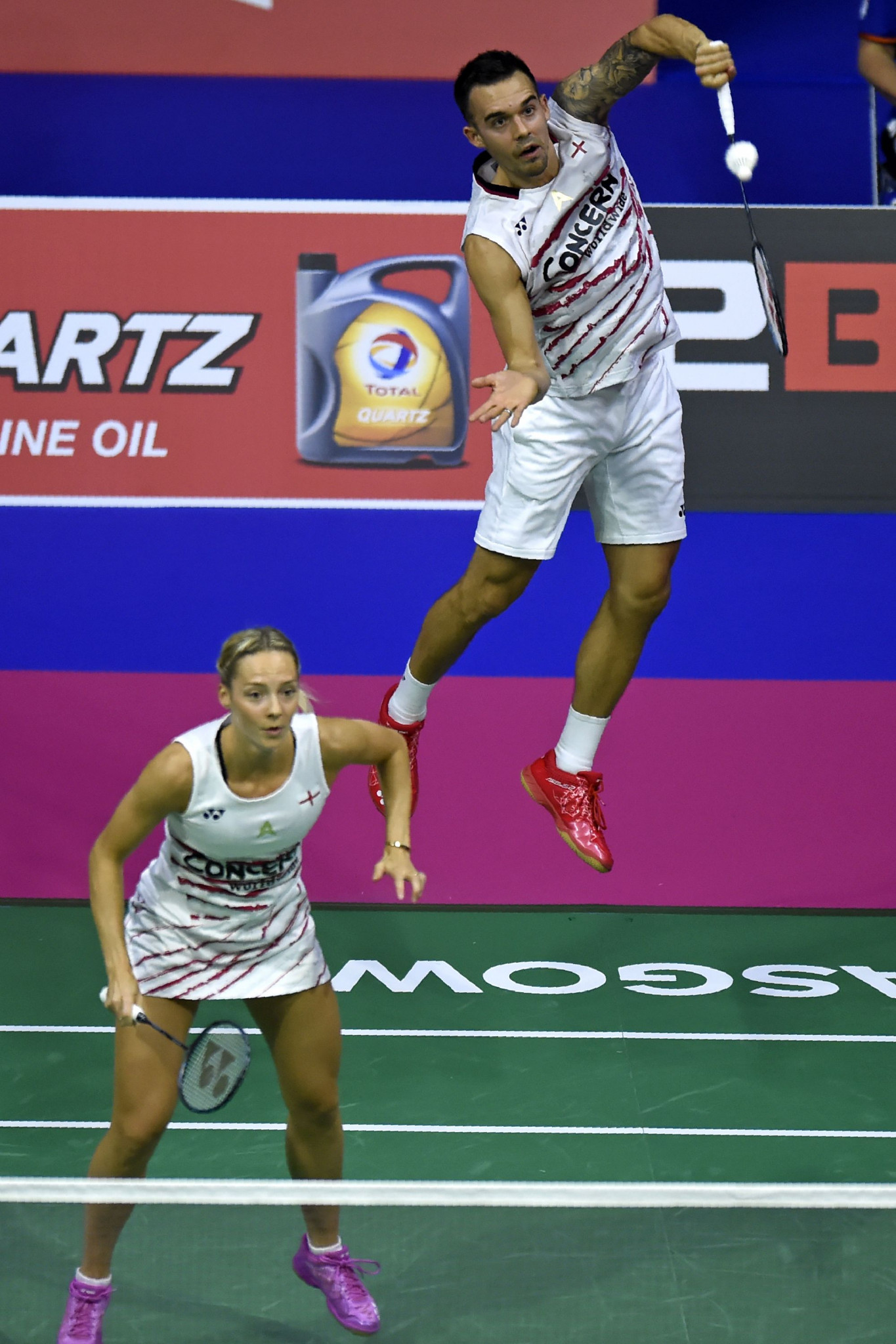 England's third seeds Chris and Gabrielle Adcock were knocked out ©Getty Images