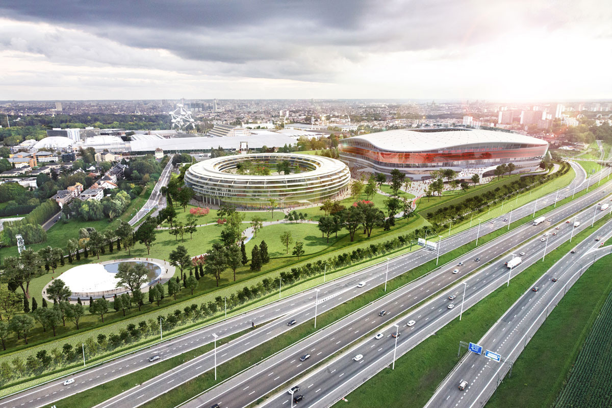 An artistic impression of the yet-to-be-built new stadium in Brussels ©UEFA Euro2020
