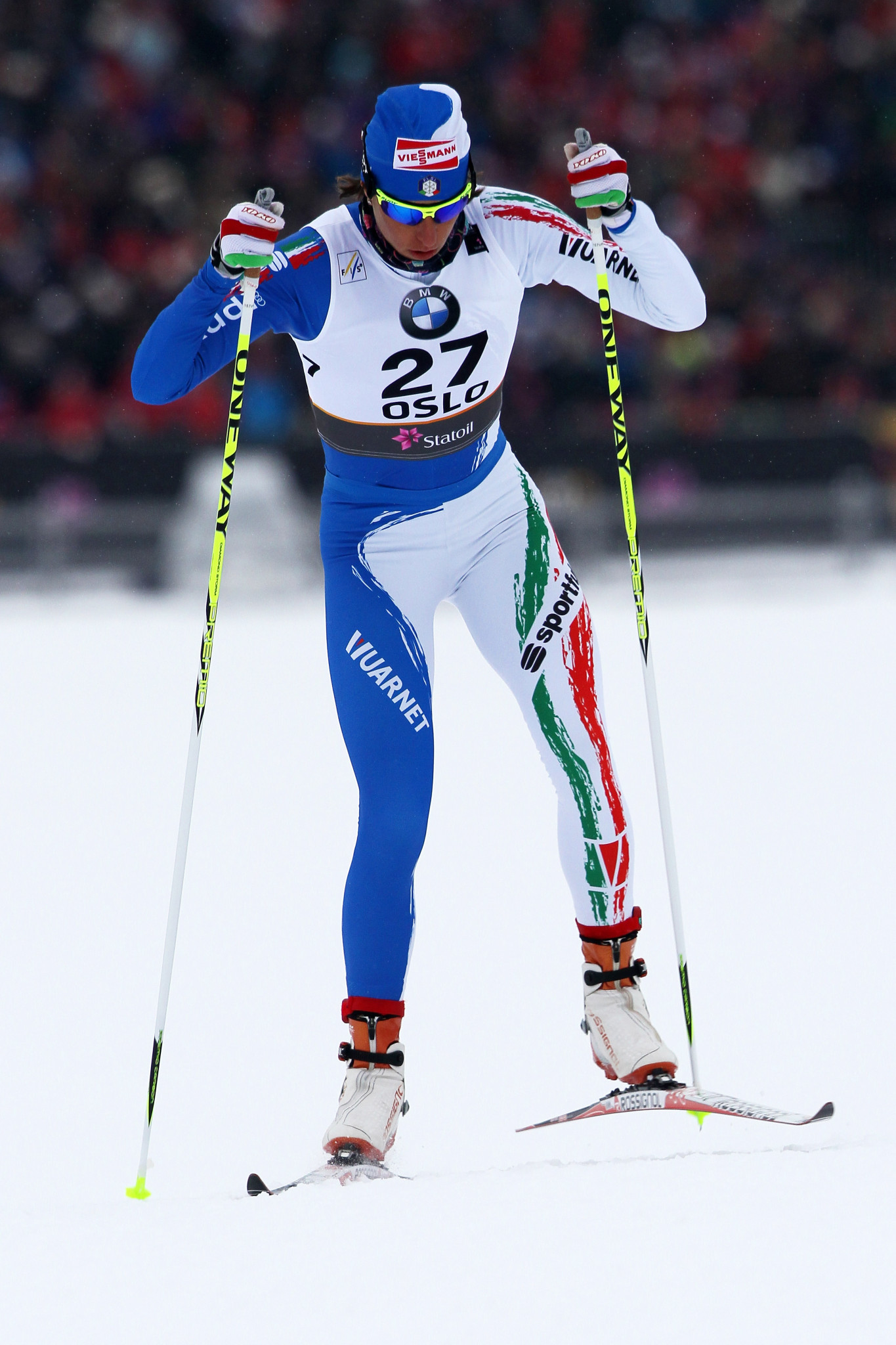 World Cup skier Magda Genuin of Italy was on hand to help the participants ©Getty Images