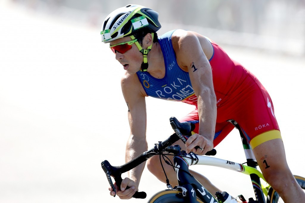 Spain's Javier Gomez was victorious in the men's triathlon test event ©Getty Images
