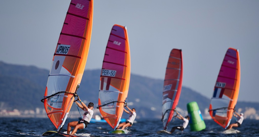 The RS:X Windsurfing World Championships are due to finish on the Tokyo 2020 course tomorrow with China having the prospect of gold in both the men's and women's races ©RS:X World Windsurfing Championships