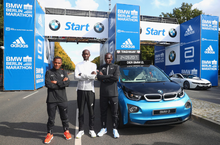 The three favoruties for the Berlin Marathon - from left Kenenisa Bekele, Eliud Kipchoge and Wilson Kipsang ©Getty Images