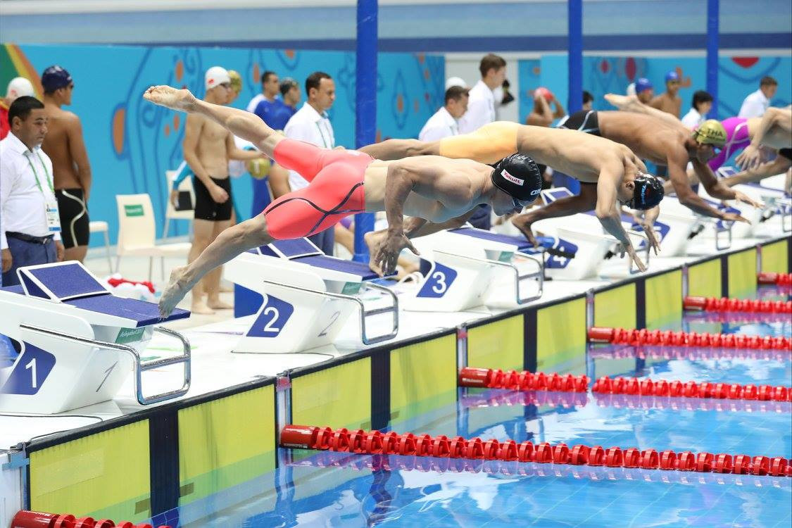 Chinese Taipei won the men's 4x100 metres freestyle relay in short course swimming in a Games record time ©Ashgabat 2017/Facebook