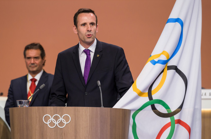 Jean-Christophe Rolland, President of the World Rowing Federation, speaks at this month's IOC Congress in Lima ©Getty Images