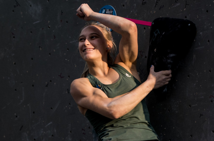 Slovenia's 18-year-old Janja Garnbret has restored her momentum at the head of this year's IFSC Lead World Cup standings with victory in Endiburgh ©Getty Images