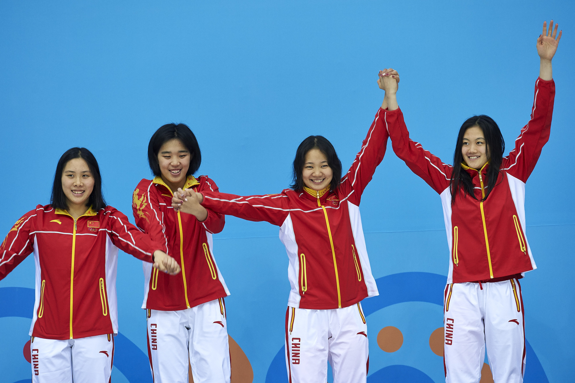 One of China's three short course swimming gold medals today came in the women's 4x50 metres freestyle relay ©Ashgabat 2017/Nikita Bossav/Laurel Photo Services