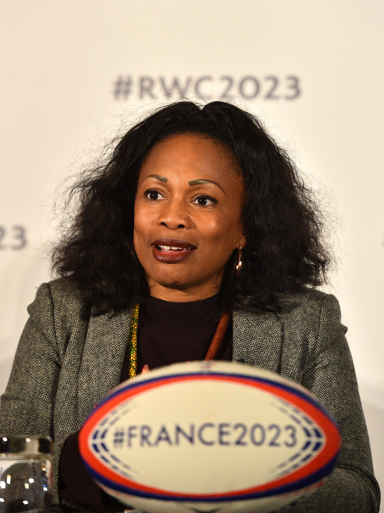 French Sports Minister Laura Flessel led her country's delegation who were making a presentation in London to host the 2023 Rugby World Cup for the third time ©Getty Image