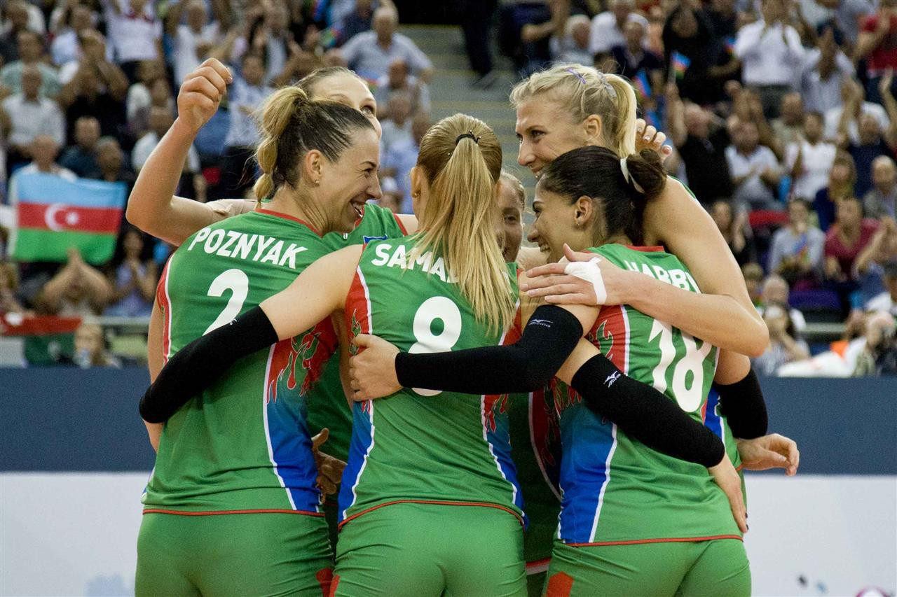 Azerbaijan clinched an important win over Germany ©CEV