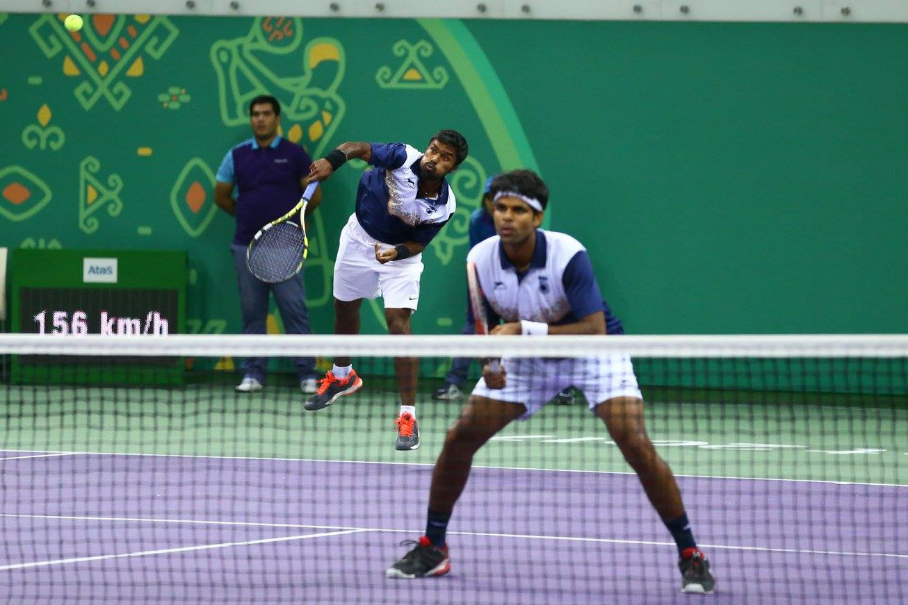 India's Vijay Natarajan and Jagadeesan Vishnuvardhan triumphed in the men's doubles indoor tennis event ©Ashgabat 2017/Facebook