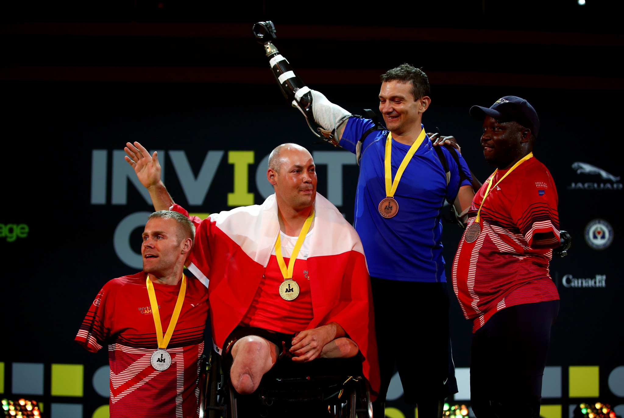 Michael Trauner, second from left, claimed two indoor rowing titles today ©Getty Images