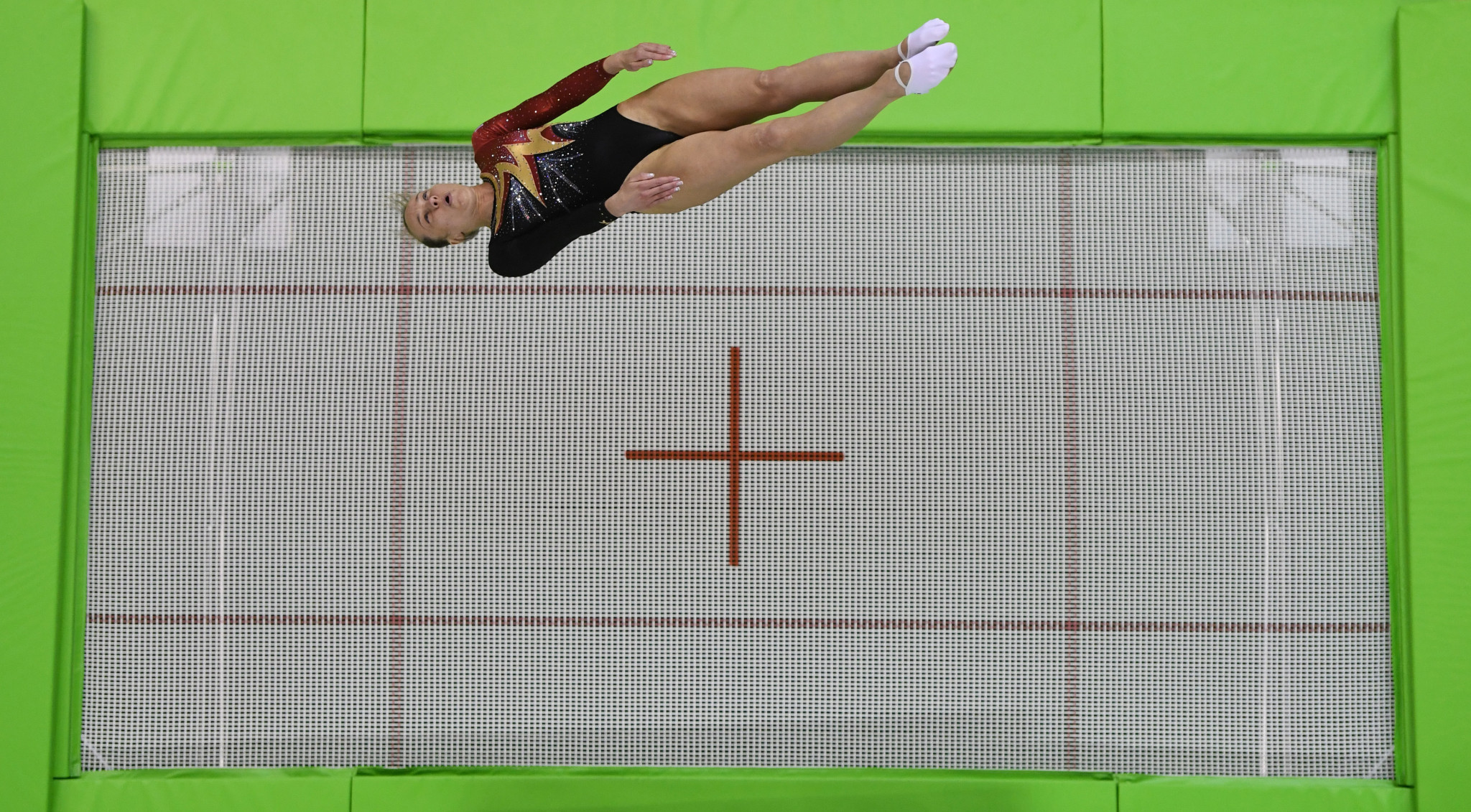 Tatsiana Piatrenia, of Belarus, won the women's trampoline event in Sofia ©Getty Images