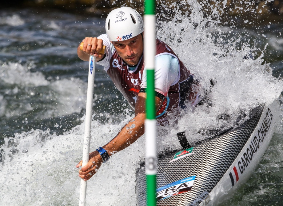 France’s Olympic champion Denis Gargaud-Chanut was fastest C1 qualifier today at the ICF Canoe Slalom World Championships in Pau ©ICF