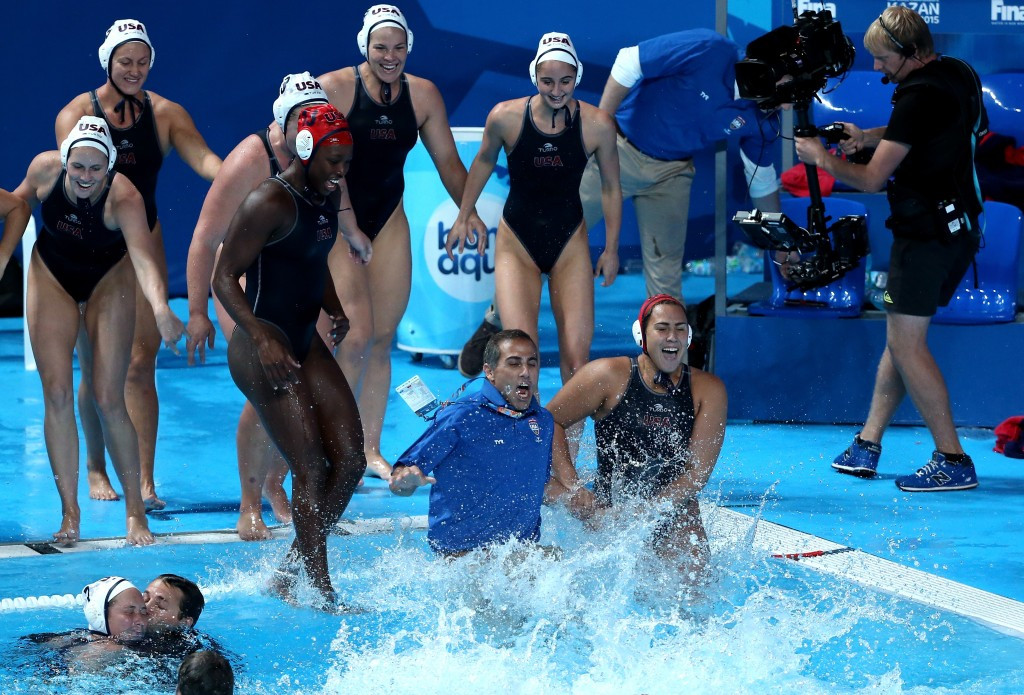 American's women edged The Netherlands to take the water polo crown ©Getty Images