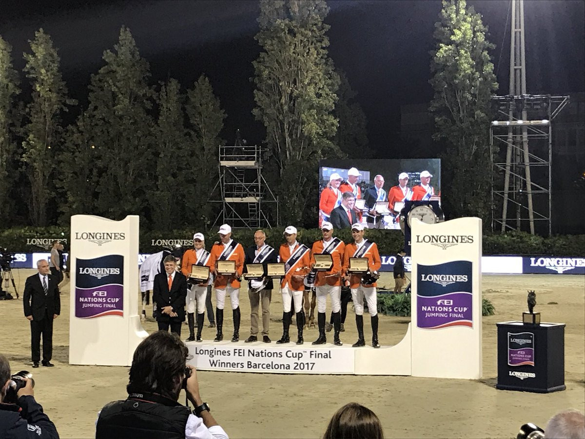 The Netherlands achieved a strong display to secure the Nations Cup Jumping title ©Twitter/FEI Global