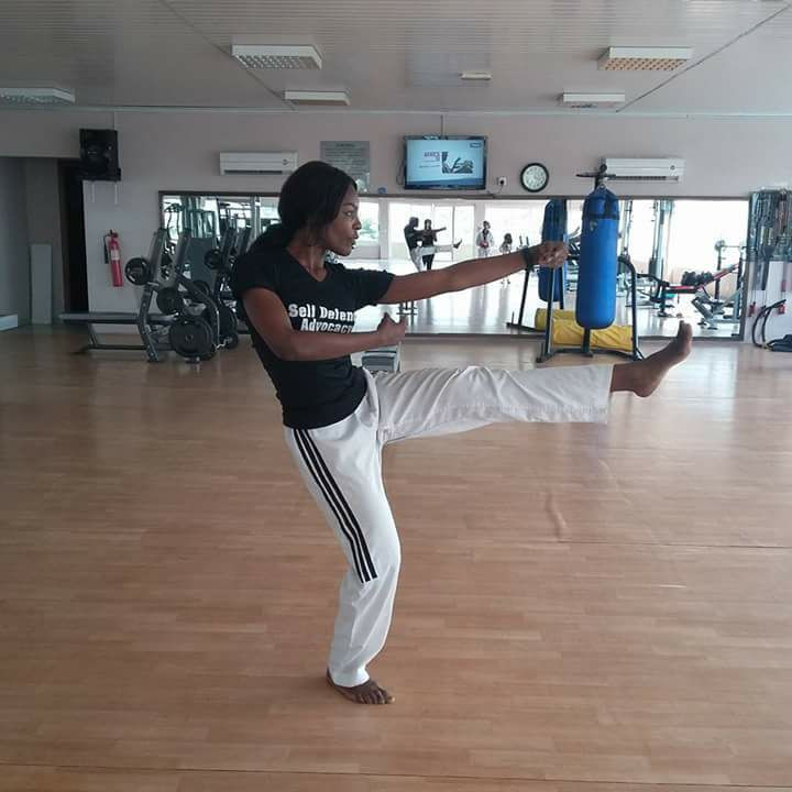 Thursdaline Peter is attempting to use taekwondo as a tool to encourage gender equality in the African nation ©Facebook
