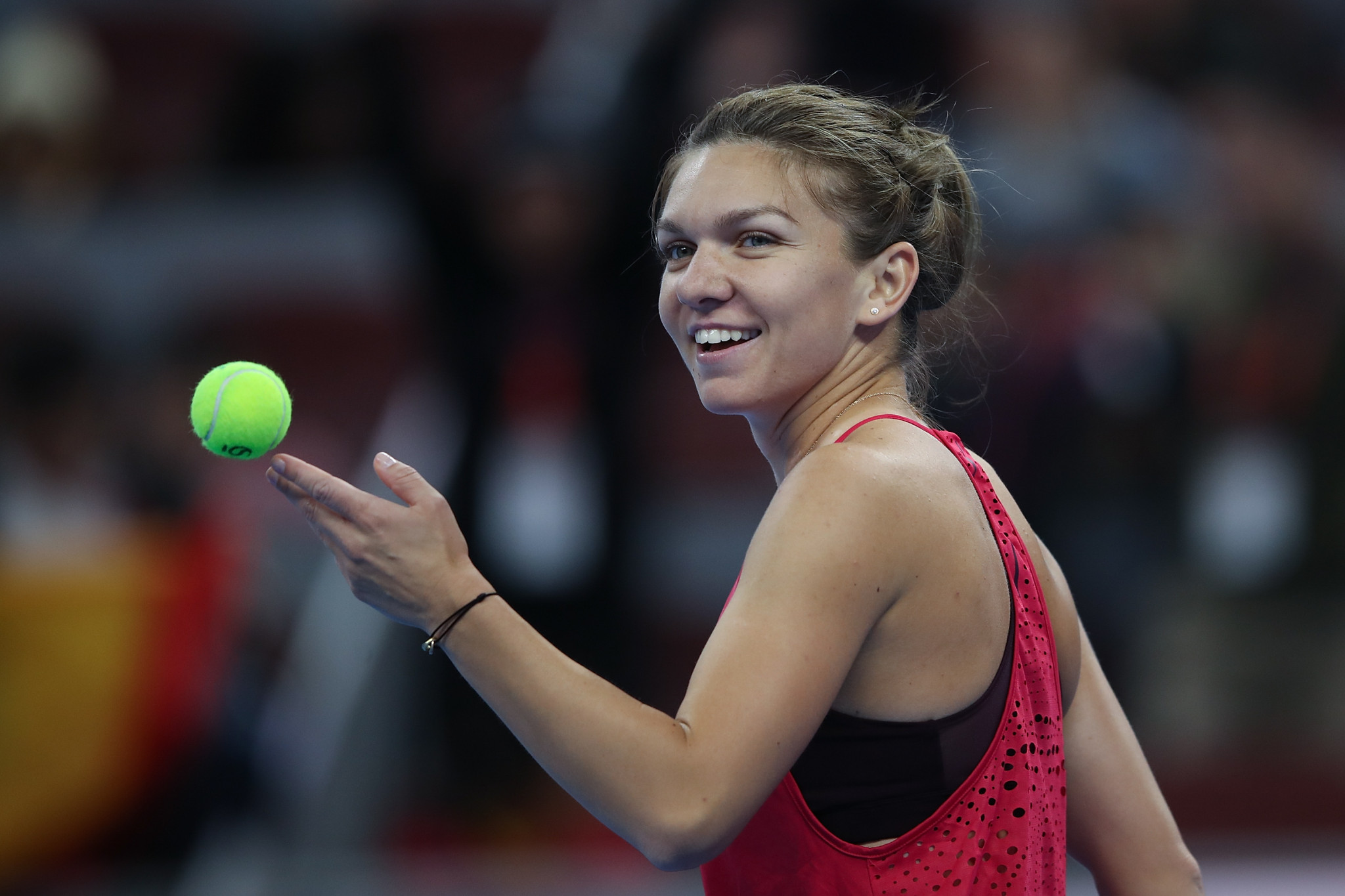 Romania’s Simona Halep has beaten Russia’s Maria Sharapova for the first time in her career to reach the quarter-finals of the China Open in Beijing ©Getty Images