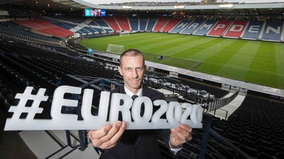 UEFA President visits Glasgow's Hampden Park to assess Euro 2020 stadium changes