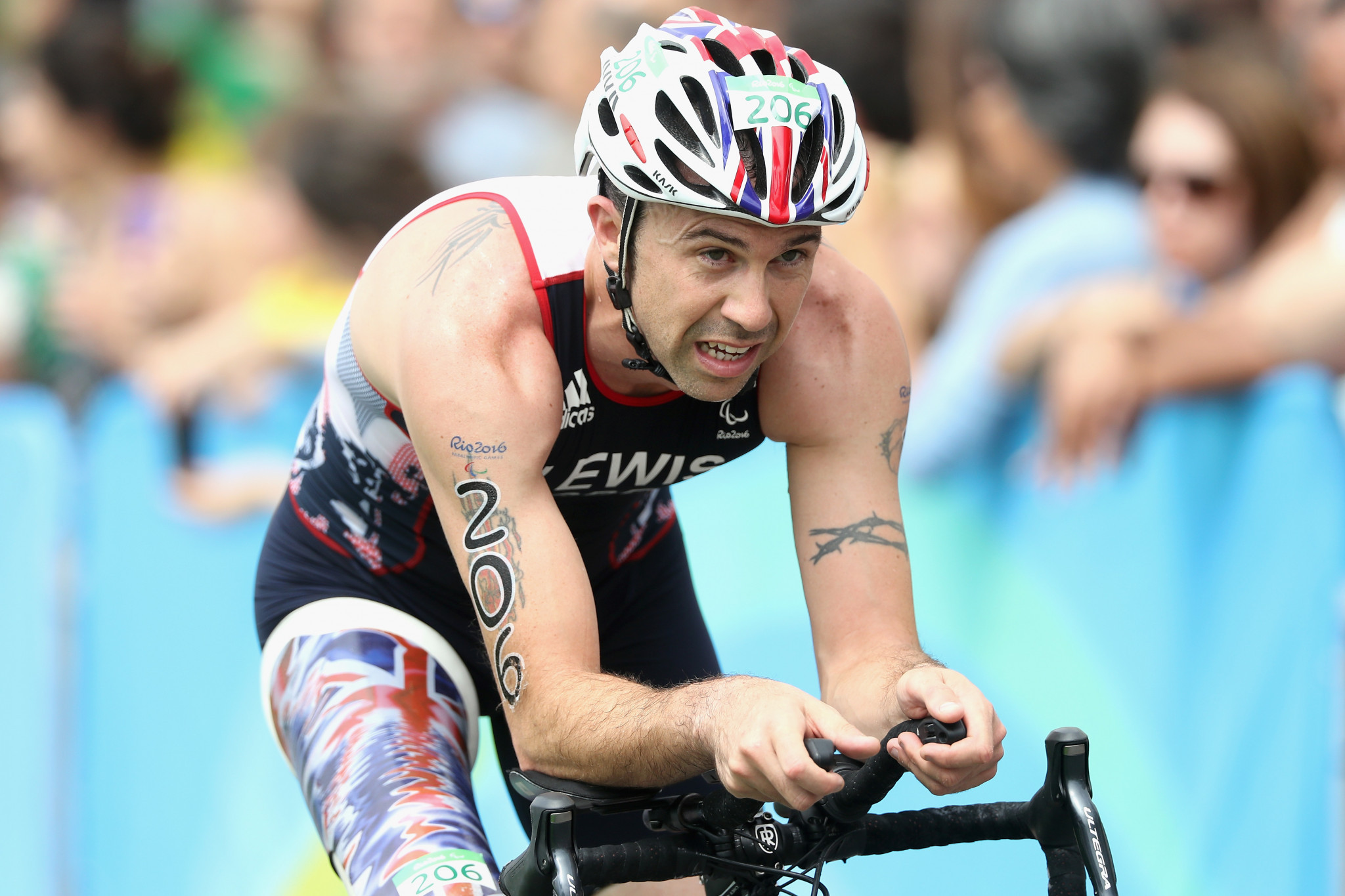 Paralympic and world champion Andrew Lewis of Britain will be aiming to crown a successful campaign with victory at the season-ending Paratriathlon World Cup ©Getty Images