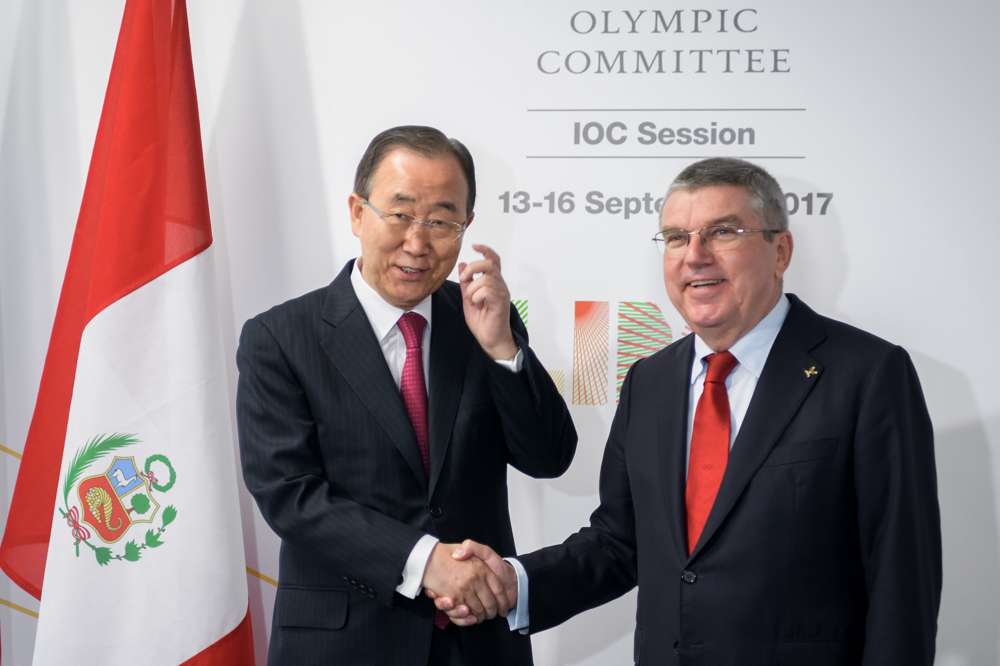 Ban Ki-moon, left, is the new IOC Ethics Commission chair but Thomas Bach, right, seems to still indirectly have more decision-making power ©Getty Images