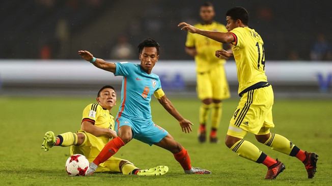 Colombia denied India an historic point with a narrow 2-1 win ©FIFA